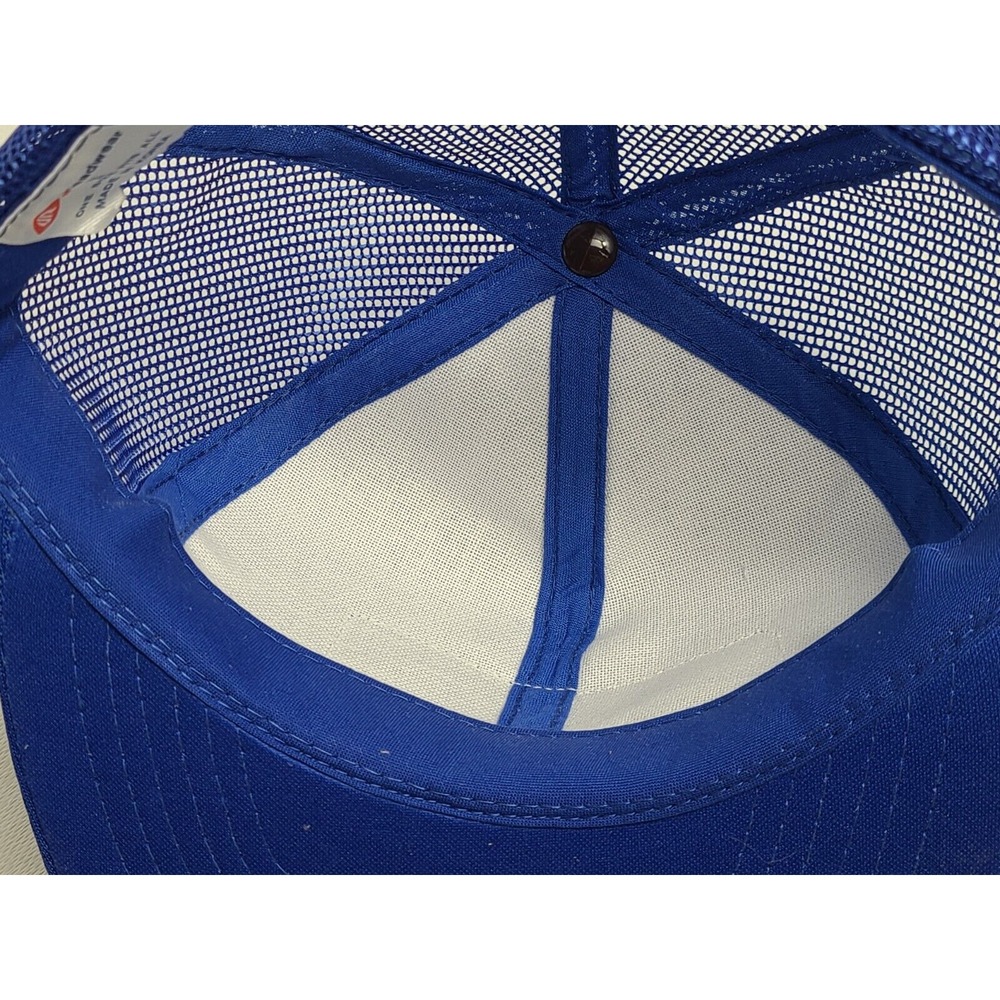 Vintage American Trucking Snapback Trucker Hat Cap 1980s Blue Mesh - Picture 5 of 6